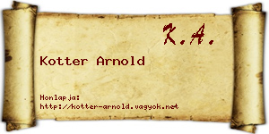 Kotter Arnold névjegykártya